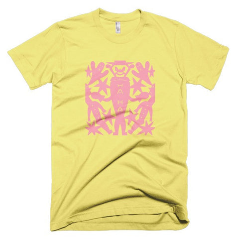 Jad Fair - Ha Ha Yellow/Pink Unisex Tee